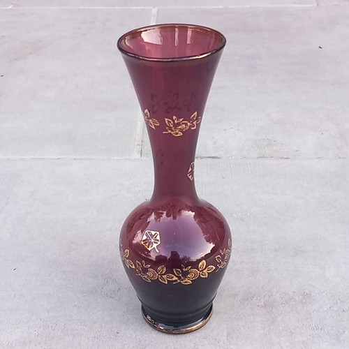 Vase verre violet bordeaux - verre, violet/bordeaux