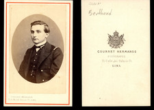 Courret Hermanos, Lima, officier de marine Berthoud Vintage albumen print CDV.