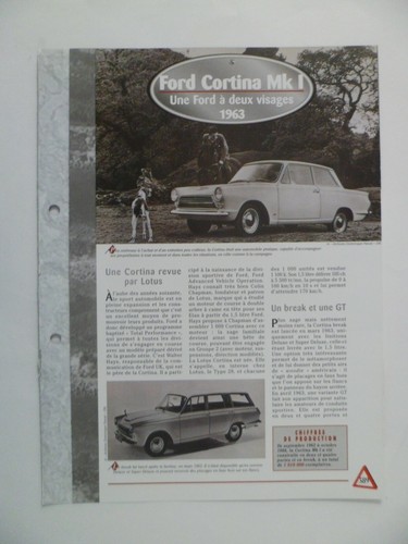 Carte fiche auto ford cortina - fiche,
