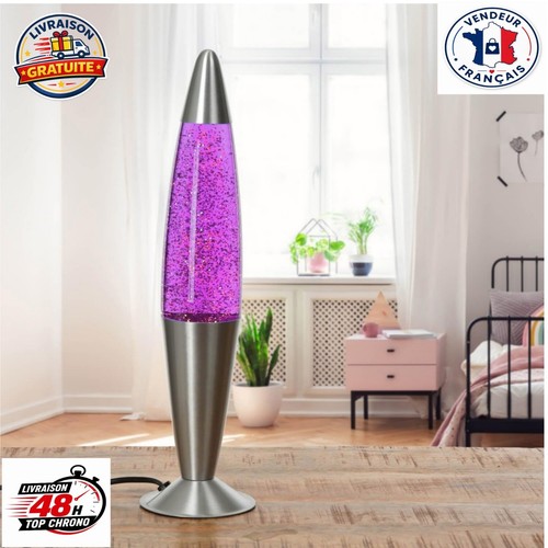 Lampe lave lila pailletée - lampe,