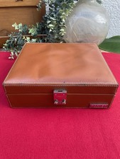 Vintage Carven Paris Cigar Cellar Brown Faux Leather Briefcase