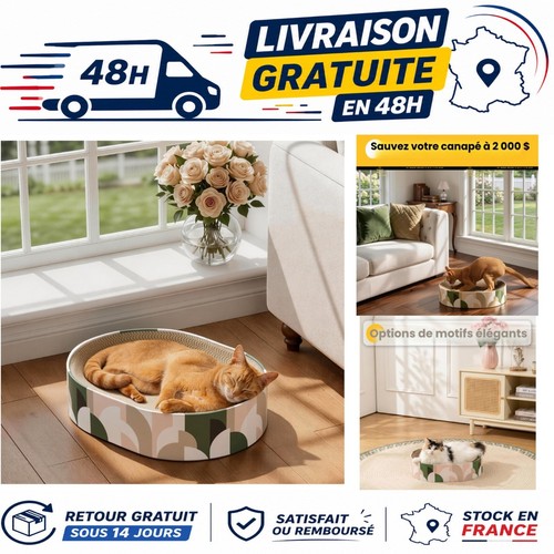 Griffoir chat carton ovale - chat,