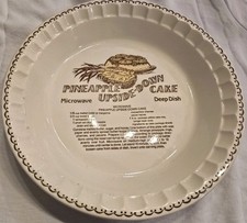 VTG 1983 Royal China Jeannette USA Pineapple Upside Down Cake Recipe Dish HTF