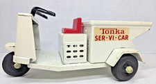 Tonka Ser-Vi-Car White Pressed Steel Tricycle Scooter NICE!  Vintage