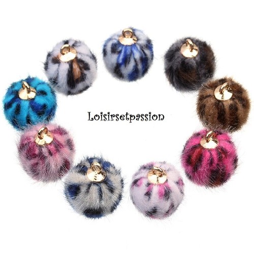 Breloque pendentif pompon - x2,