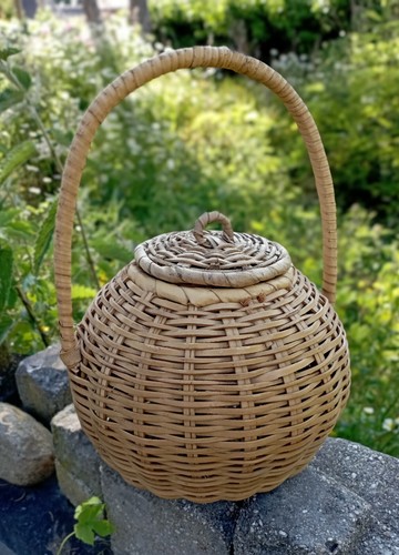Panier rotin osier vintage - panier, en