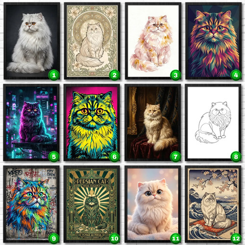 Poster affiche chat persan - affiche,