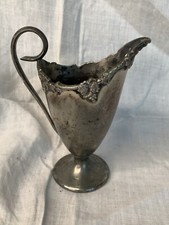 Art Nouveau Silverplate Creamer Trumpet Shape Grape Detail Rim EPBM EGW&C 248