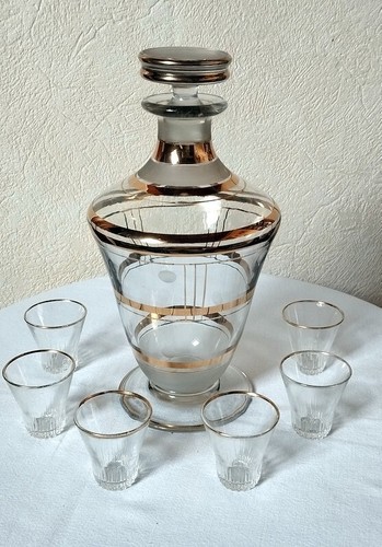 Carafe verre avec dorures - carafe,