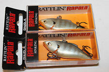 2 X RAPALA RATTLIN-BG-BLUEGILL-SINKING-PAQUET ÉCONOMIQUE-NEUF
