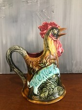 OLD ONNAING EARTHENWARE PITCHER "SING CLEAR POUR LA FRANCE, LE GAULOIS"