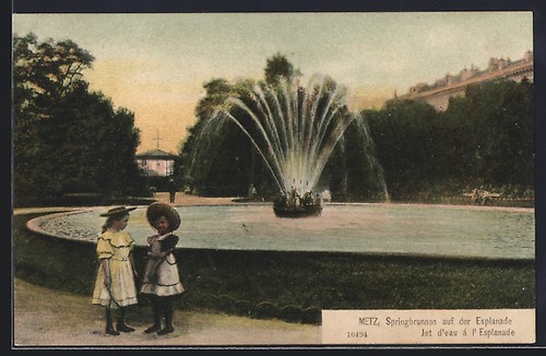 Cpa metz jet eau - metz,, à