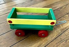 CHARIOT en BOIS coloré jouet façon ancien rouge vert jaune enfant !