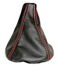 SHIFT LEVER HEADSET compatible with Fiat Grande Punto BLACK RED STITCHING