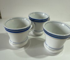 3 ANCIENNES TASSES BRULOT  RÉTRO VINTAGE PORCELAINE LISERET BLEU ET OR ALCOOL