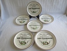 6 assiettes faïencerie de gien,les fromages