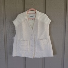 Essentiel Antwerp Geologic Tweed Jacket Size 14 Women Wool Blend Button Front