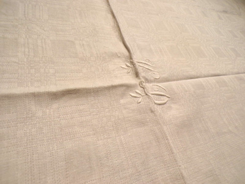 Nappe ancienne lin blanc - ancienne,