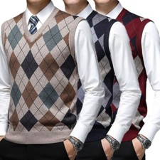 Hommes Tricoté Gilet Jacquard