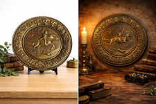 Grand plateau ancien en cuivre