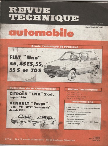 Revue technique automobile rta - technique,