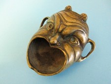 BRULE ENCENS TETE DIABLE EN BRONZE/GROTESQUE/MASCARON/DEMON      (Décoretout31)