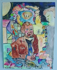 aquarelle Art brut " une crise