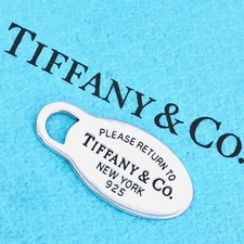 Tiffany & Co. Retour à Tiffany petite étiquette ovale pendentif haut en argen...