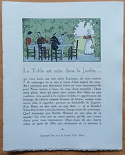 Table jardin by Marty and Lepape - Art Deco Gazette de Bon Ton Pochoir - 1920