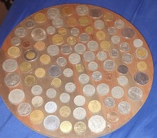 Big Foreign Coin Plywood Round 12" Across 