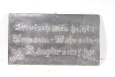 Ancien Plaque Étain Fonte Allemand Sein Heißt Vintage Retro Collector Décoration