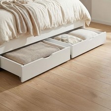 Lot de 2 Tiroirs Lit Blanc en