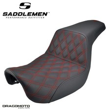 SELLE HARLEY DYNA / GLIDE SADDLEMEN Step-Up 806-04-172RD 2-Up Seat Noire GelC...