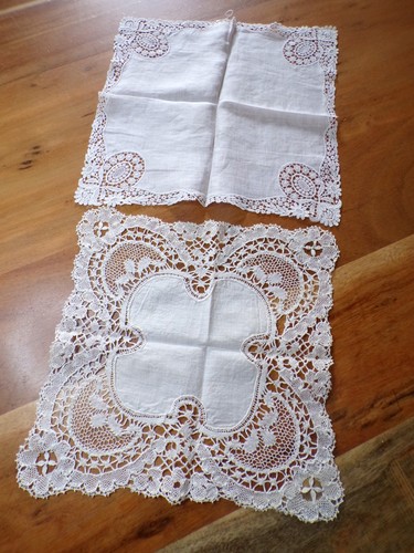 Linge ancien mouchoirs de - 2,