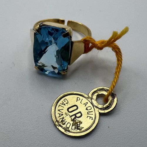 Bague plaqué et pierre - en,