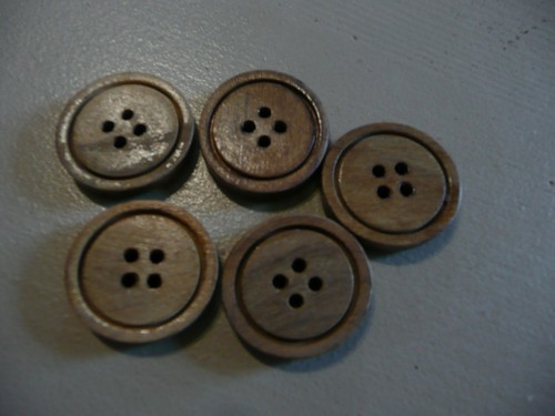 Boutons vintage en bois - en,