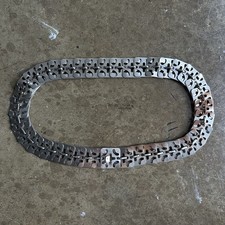 Vintage 70’s Metal Chrome Perforated Hardware Paco Rabanne Belt - 30.5”