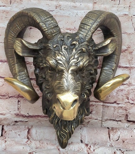 Mid century bronze ram head - mid,