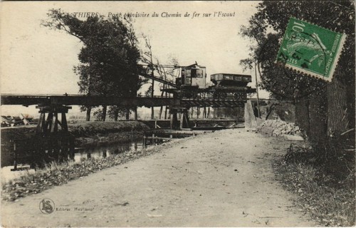 Cpa thiers pont provisoire - thiers,