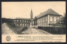 CPA Aulne, Abbaye d´Aulne, vue meridionale de l´eglise actuelle, de l´entree de 