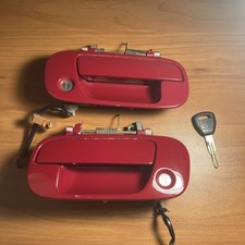 97-01 Honda Prelude Driver Passenger Exterior Door Handles Set OEM With Key RED