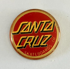 60 - RARE Pin's SANTA CRUZ SKATEBOARDS TM 1980s Original Diamètre 25 mm