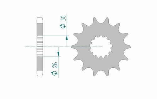 Afam pignon acier standard - acier,