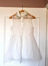 Robe blanche perles strass