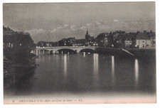 1910 GRENOBLE ET LES ALPES AU CLAIRE DE LUNE CHICOREE ADVERTISING FRANCE PC