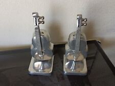 Serre Livre ou sculpture Violons musique En aluminium Vintage 70/80 Rare !!