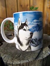 MO0540  CHOPE  TASSE  MUG  CHIEN  HUSKY SIBERIEN  CERAMIQUE MONTAGNE TRAINEAU  