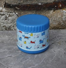 Villeroy and Boch Blue Cat and Dog Pattern Baby Plastic Pot Box Thermos 