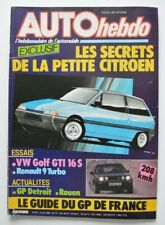 AUTO HEBDO 477 june 1985 VW Golf GTi 16S Renault 9 Turbo Citroen AX Renault 11