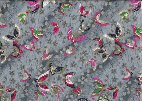 Tissu japonais papillons 54x45 - tissu,